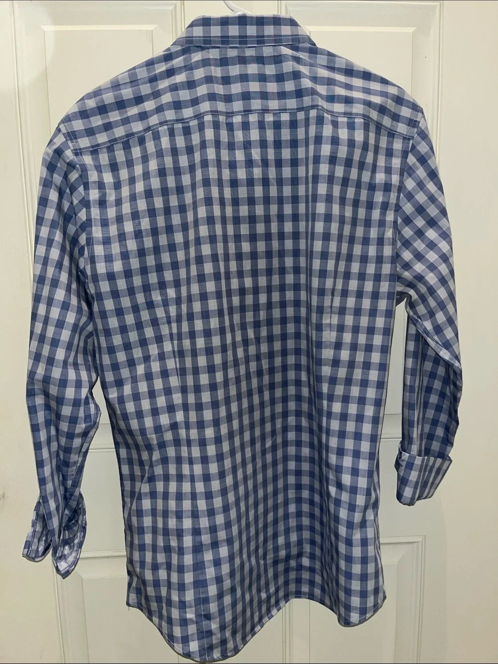 Banana Republic Blue and White Gingham Dress Shirt